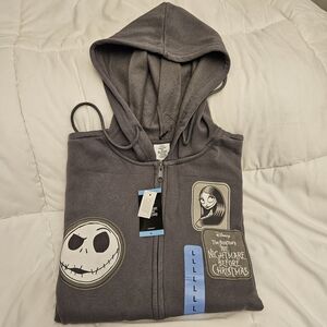 🆕 SIZE L DISNEY HOODIE The Nightmare Before Christmas full zip w/ patches